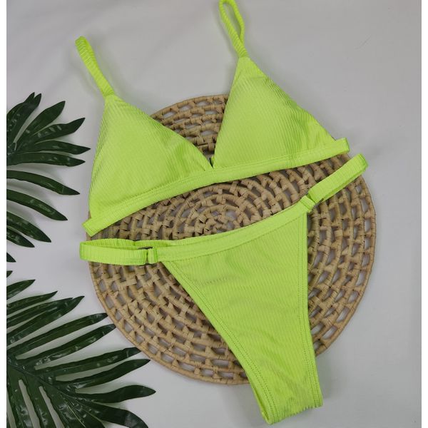 Conjunto Ivy Amarelo Neon Canelado