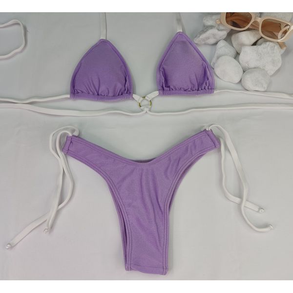 Conjunto Manu Lavanda Com Branco