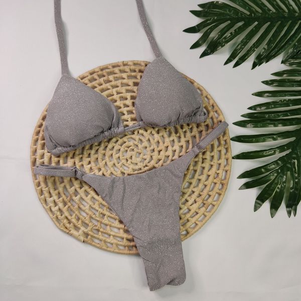 Conjunto Summer Lurex Cinza
