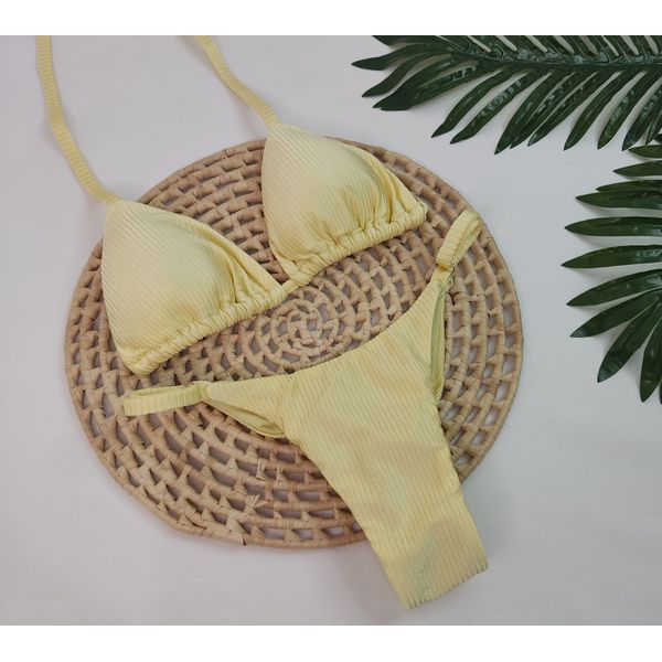 Conjunto Summer Amarelo Canelado