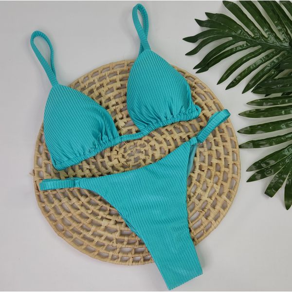 Conjunto Summer Azul Piscina Canelado 