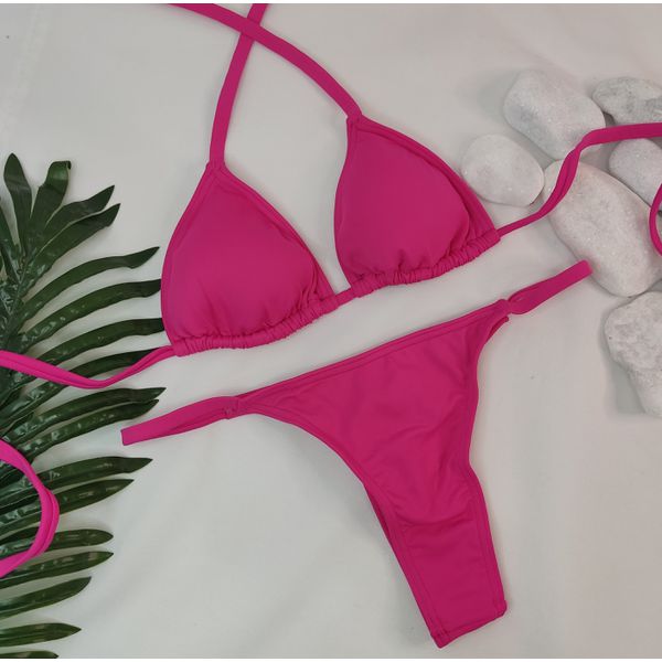 Conjunto Fio Dental Rosa Pink Liso