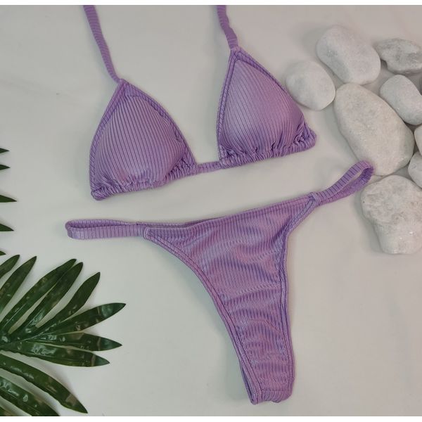 Conjunto Fio Dental Lavanda Canelado