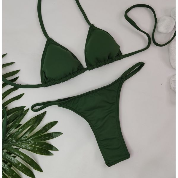 Conjunto Fio Dental Verde Militar Liso