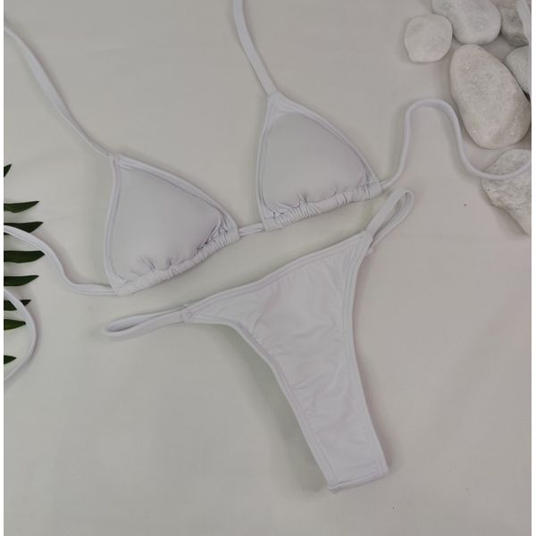 Conjunto Fio Dental Branco Liso