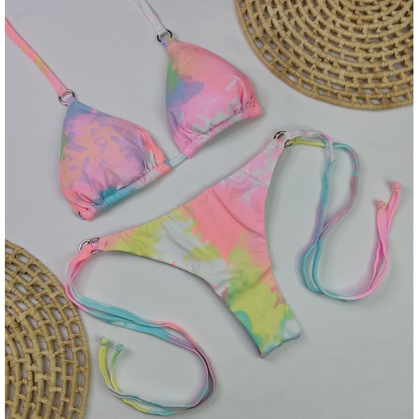 Lacinho Argolas Tie Dye Colors