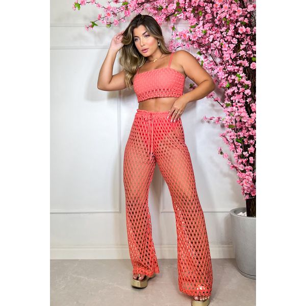 Calça de tela Pêssego