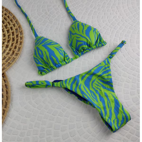Conjunto Summer Zebra Verde Com Azul
