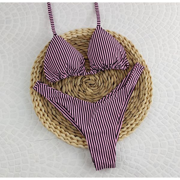 Conjunto Liz Listrado Rosa