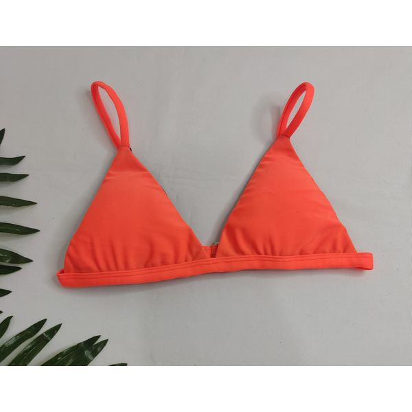 Top Triângulo Fixo Laranja Neon
