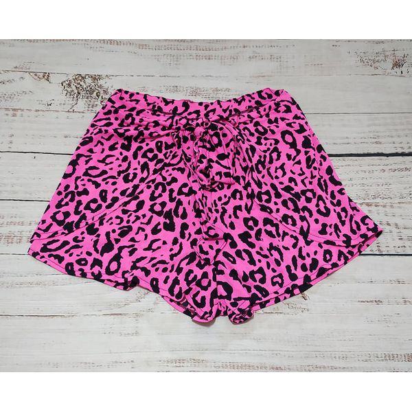 Short Transpassado Animal Print Rosa