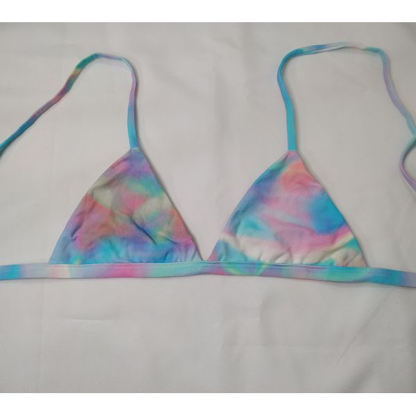 Top Triângulo Fixo Tie Dye Algodão Doce 