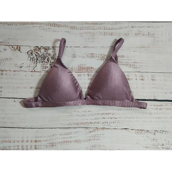 Top Triângulo Fixo Satin Canelado