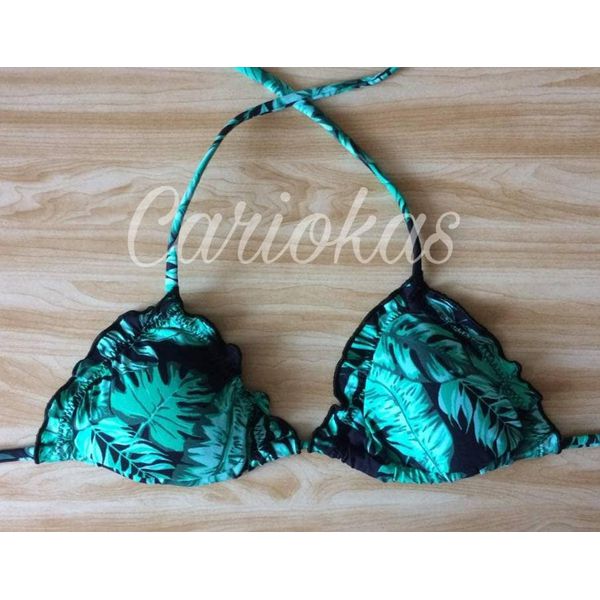 Top Frufru Florido Verde 