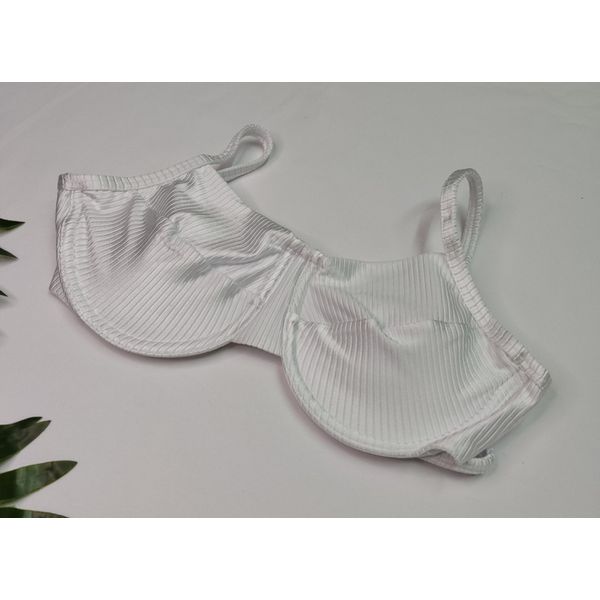 Top Meia Taça Branco Canelado