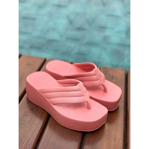 Anabela Tamanco 8 cm Super Leve e Macio_100- Rose