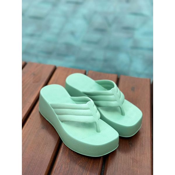 Anabela Tamanco 8 cm Super Leve e Macio_100- Verde