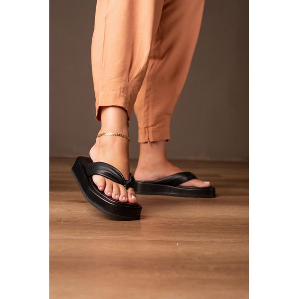 SANDÁLIA FLATFORM DEDO ACOLCHOADA 5 CM_195 - PRETO