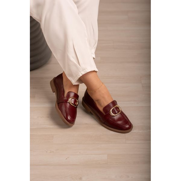 Mocassim Fivela Oval_3207- Marsala