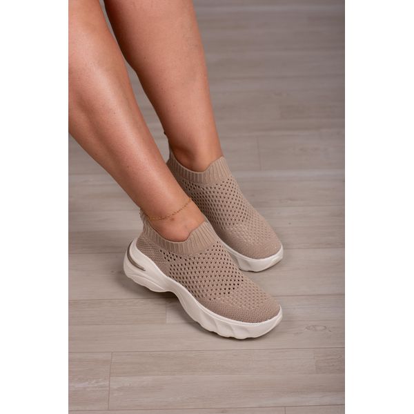 Tênis Knit meia, brilhos e c/ Sola alta especial