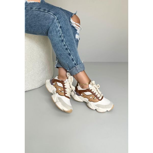 Tênis Chunky A10440_3302- Off/ Caramelo