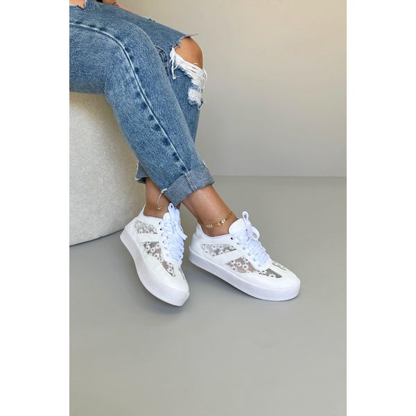 Tênis Tela Flor_3303- Branco