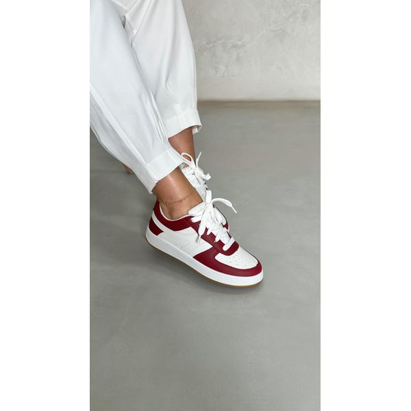Tênis Básico EC621DJ_3311- Branco/ Marsala