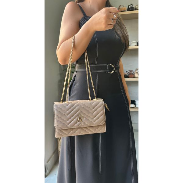 Bolsa Costuras Alça Corrente Al3074_3317- Cinza