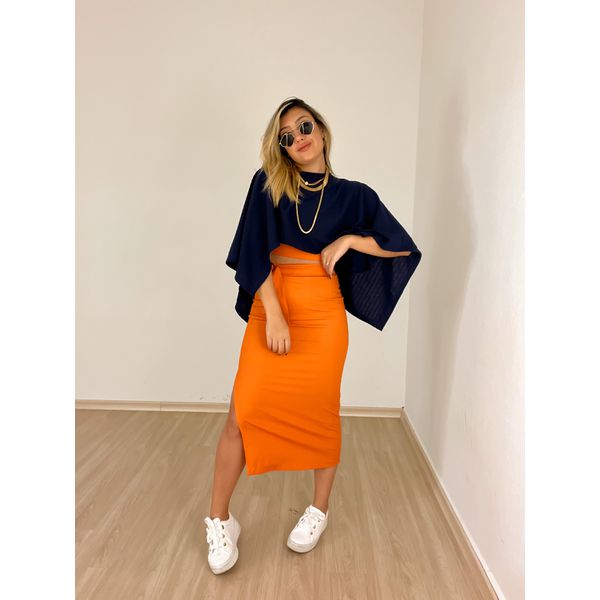 CONJUNTO SAIA MIDI Laranja CAROLLA FERRARO