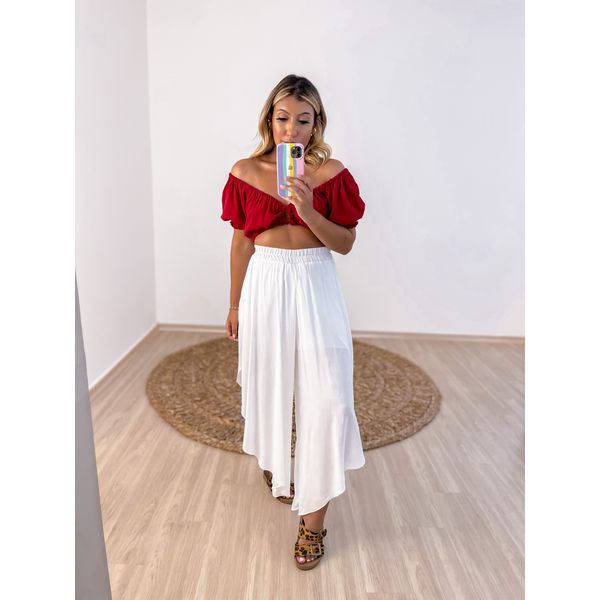 Calça pantacourt cheap envelope branca