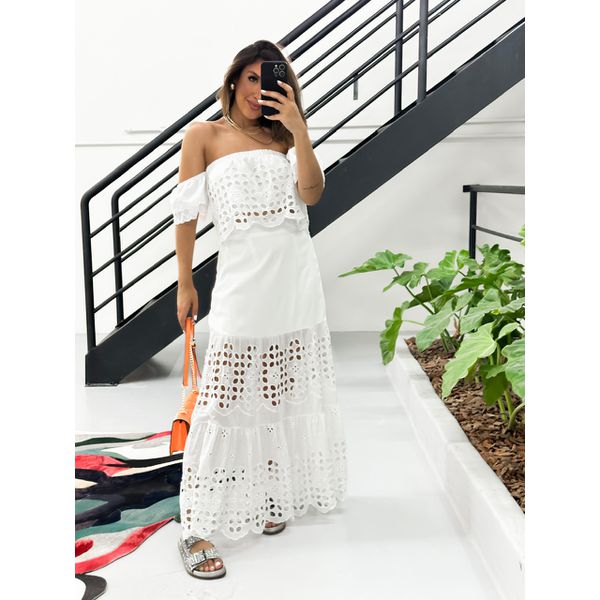 Saia top renda midi