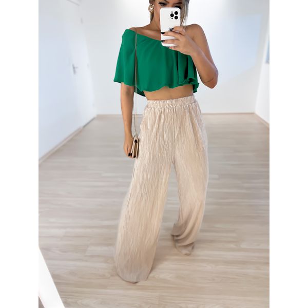 Pantalonas plissadas on sale