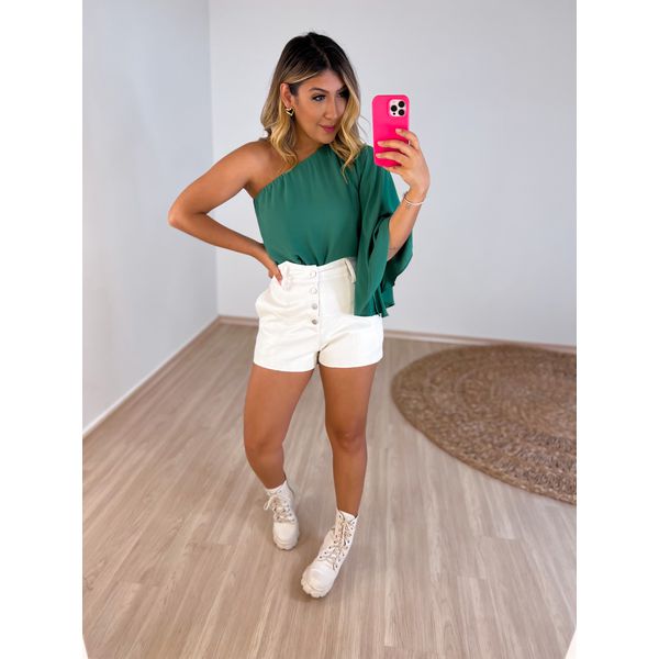 Blusa Nula Manga Verde Bandeira