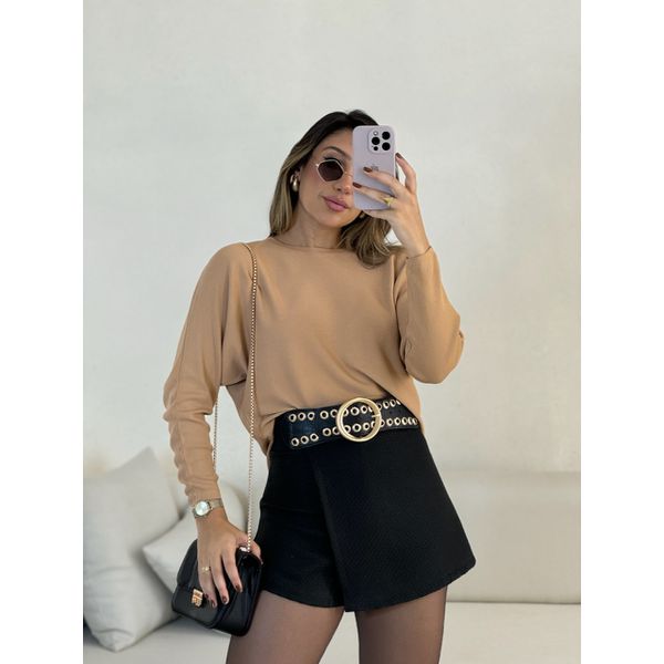 BLUSA CÁTIA MANGA LONGA NUDE