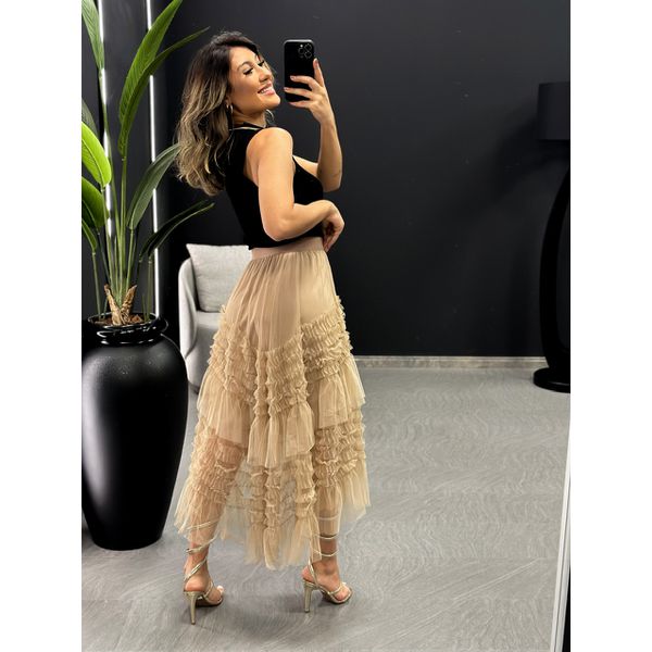 Saia de tule nude outlet