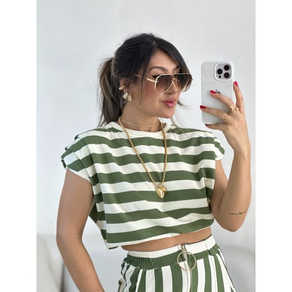 BLUSA LUNA LISTRAS VERDE