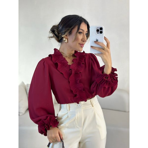 BLUSA ISABEL BABADOS CHERRY RED