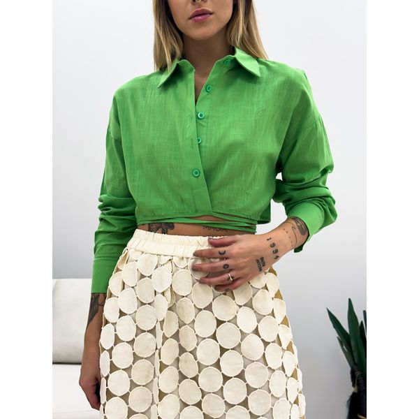 CROPPED CAMISA MANGA LONGA VERDE