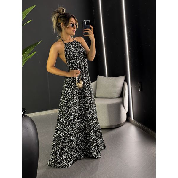 VESTIDO LUNA FLORAL PRETO