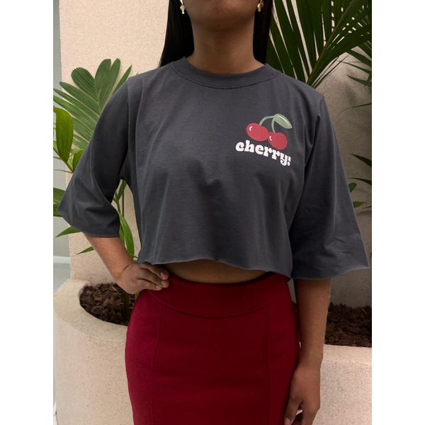 CROPPED CHERRY CINZA