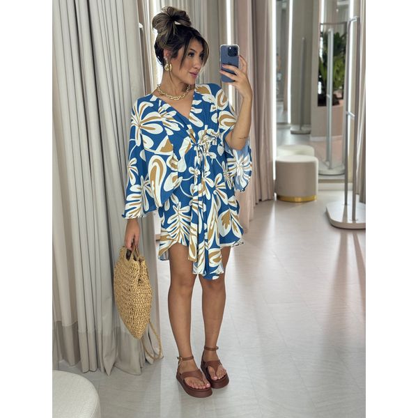 VESTIDO KIMONO TRANCOSO AZUL