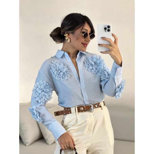 CAMISA MIA FLOR BABY BLUE