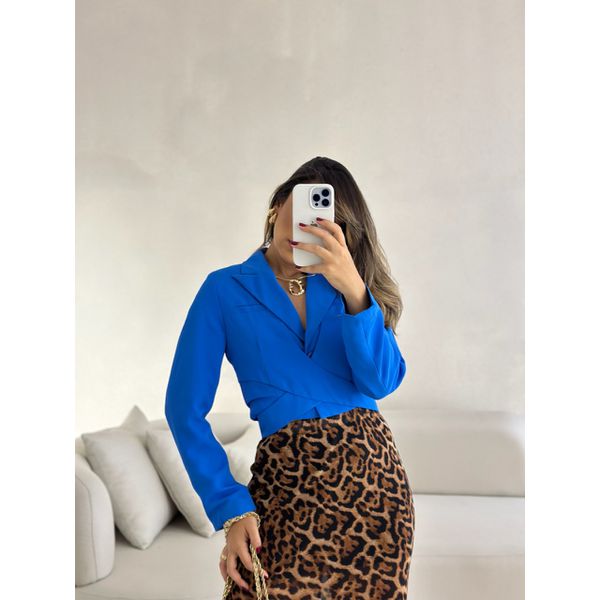 BLAZER CROPPED AMARRAÇÃO AZUL