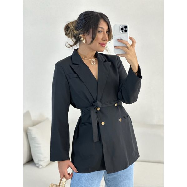 BLAZER MARIA CLARA FAIXA PRETO