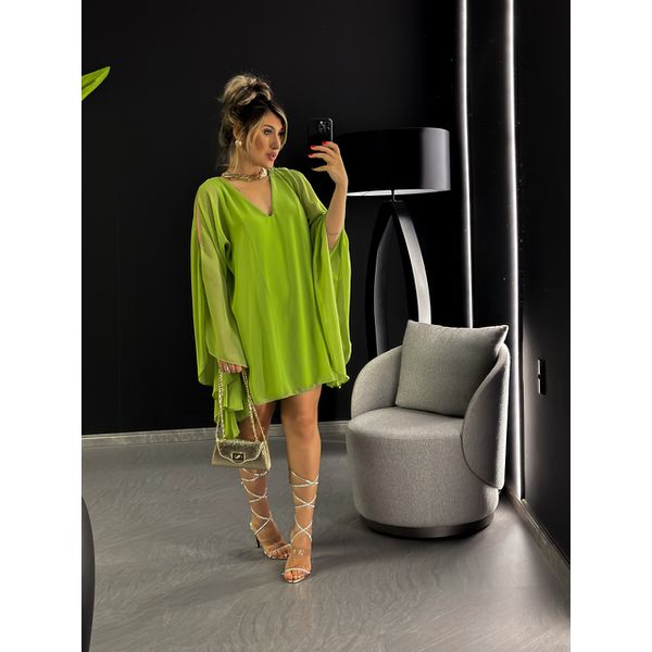 Vestido sale manga aberta