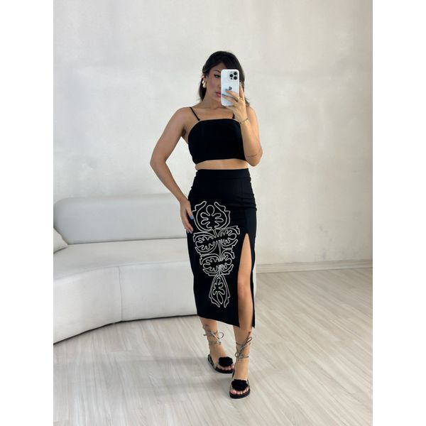 CONJUNTO HANNA TOP SAIA PRETO