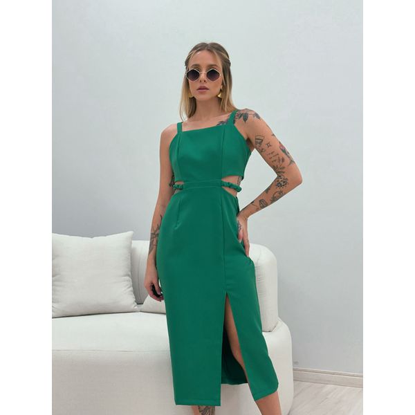 VESTIDO VIVIAN MIDI VERDE