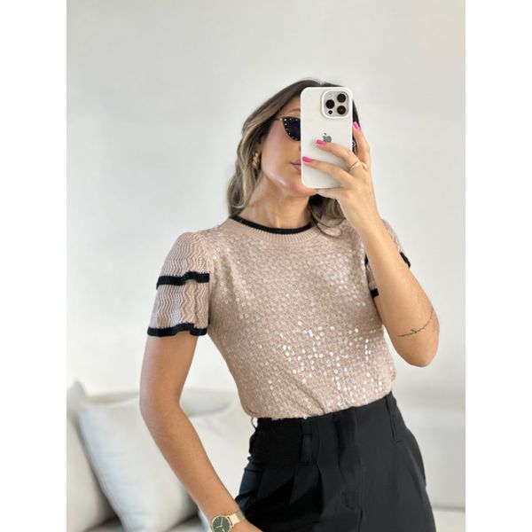 BLUSA SOFIA TRICOT PAETÊ NUDE