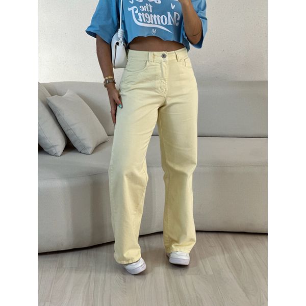 CALÇA MAIARA JEANS AMARELO MANTEIGA