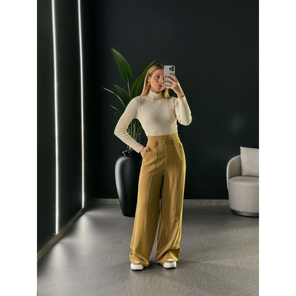 CALÇA OLIVIA PANTALONA OCRE